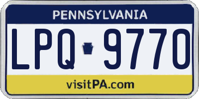 PA license plate LPQ9770