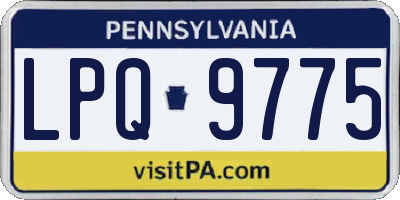 PA license plate LPQ9775