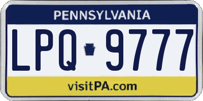 PA license plate LPQ9777