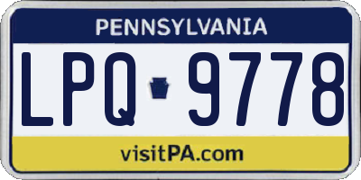 PA license plate LPQ9778