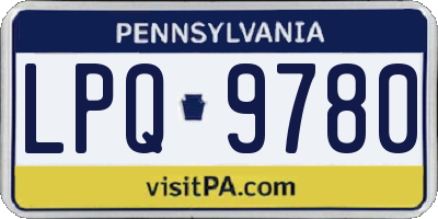 PA license plate LPQ9780