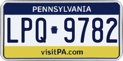 PA license plate LPQ9782