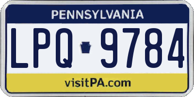 PA license plate LPQ9784