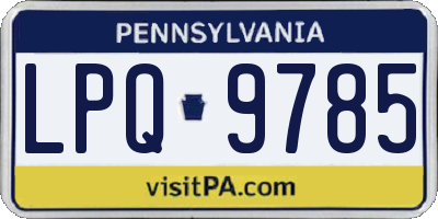 PA license plate LPQ9785