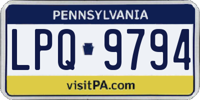 PA license plate LPQ9794