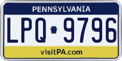 PA license plate LPQ9796