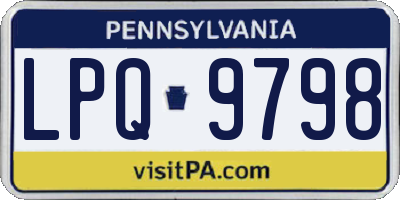PA license plate LPQ9798