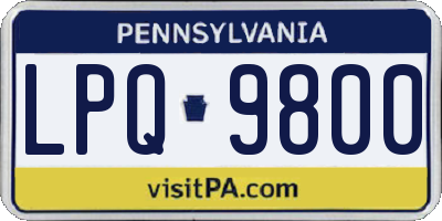 PA license plate LPQ9800