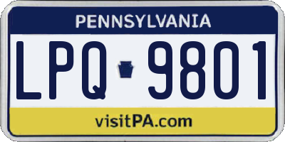 PA license plate LPQ9801