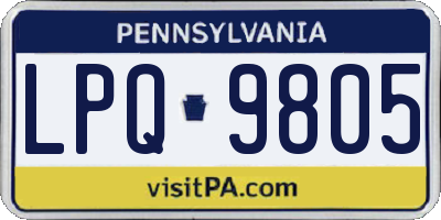 PA license plate LPQ9805