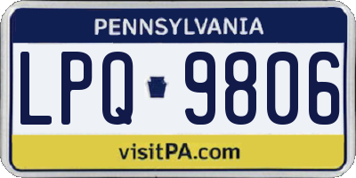 PA license plate LPQ9806