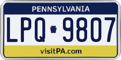 PA license plate LPQ9807