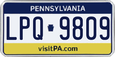 PA license plate LPQ9809