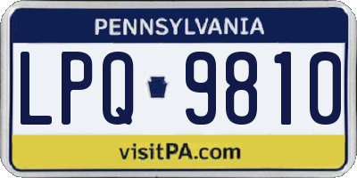 PA license plate LPQ9810