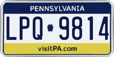 PA license plate LPQ9814