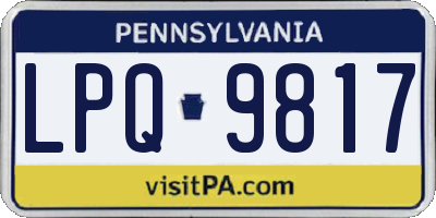 PA license plate LPQ9817