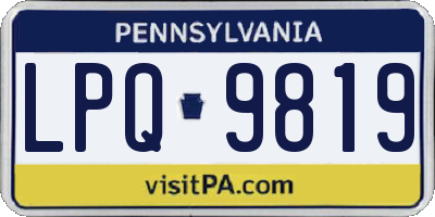 PA license plate LPQ9819