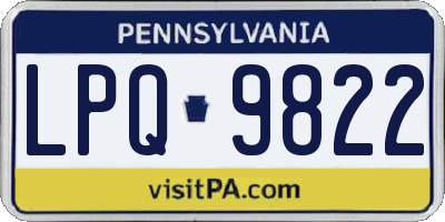 PA license plate LPQ9822
