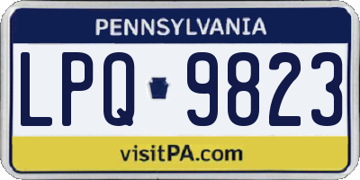 PA license plate LPQ9823