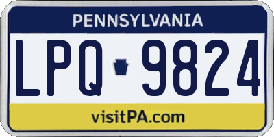 PA license plate LPQ9824