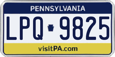 PA license plate LPQ9825