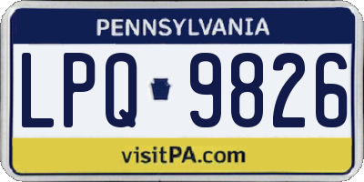 PA license plate LPQ9826
