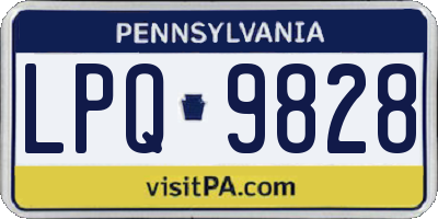 PA license plate LPQ9828