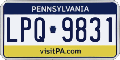 PA license plate LPQ9831