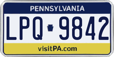 PA license plate LPQ9842