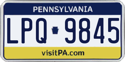 PA license plate LPQ9845