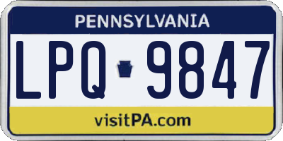 PA license plate LPQ9847