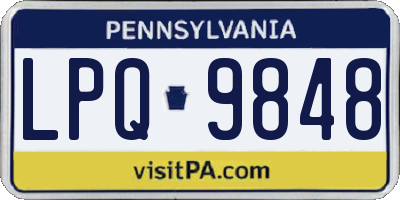 PA license plate LPQ9848