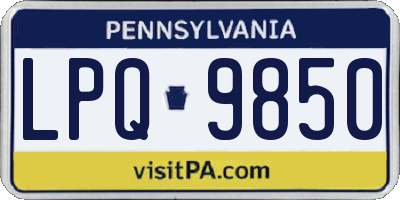 PA license plate LPQ9850