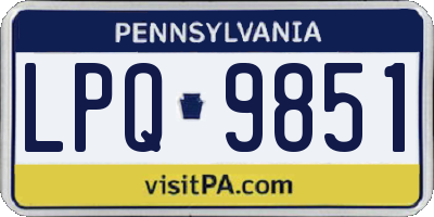 PA license plate LPQ9851