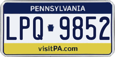 PA license plate LPQ9852