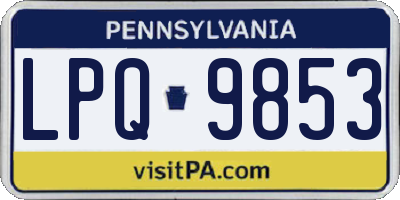 PA license plate LPQ9853