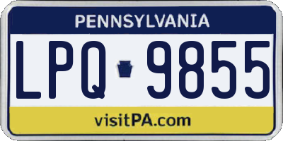 PA license plate LPQ9855