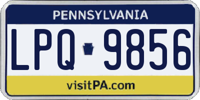 PA license plate LPQ9856