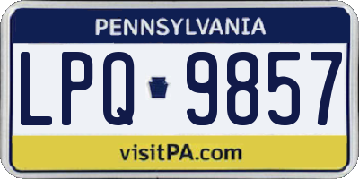 PA license plate LPQ9857