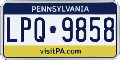PA license plate LPQ9858