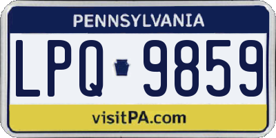 PA license plate LPQ9859