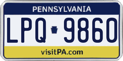 PA license plate LPQ9860