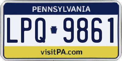 PA license plate LPQ9861