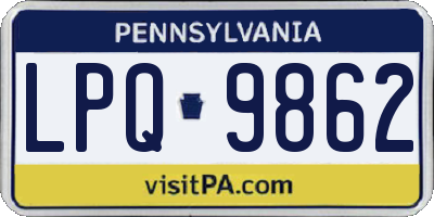 PA license plate LPQ9862