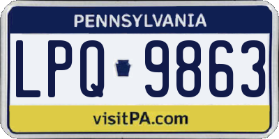 PA license plate LPQ9863