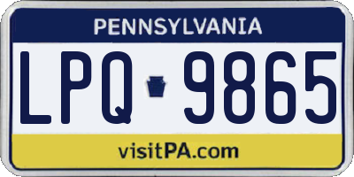 PA license plate LPQ9865