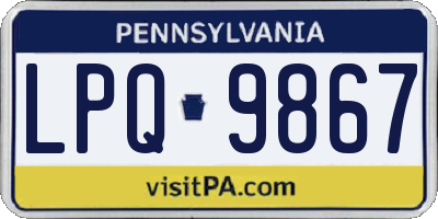 PA license plate LPQ9867