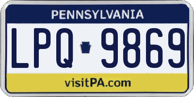 PA license plate LPQ9869