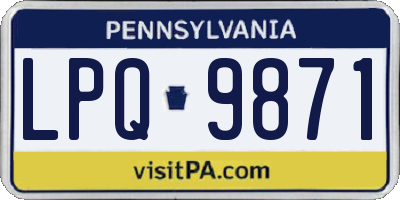 PA license plate LPQ9871