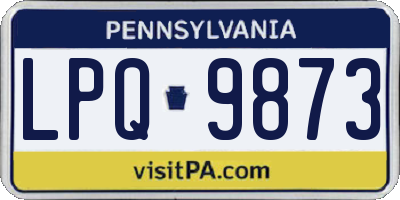 PA license plate LPQ9873